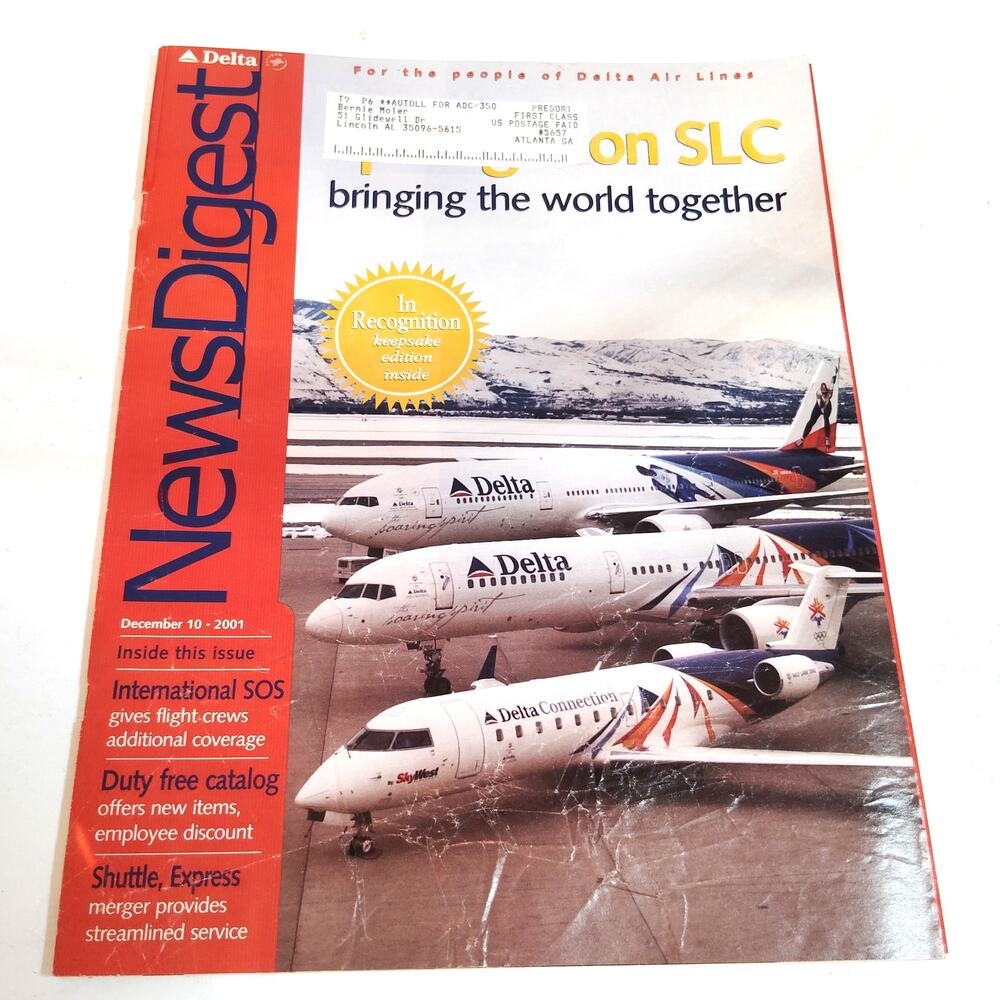 Delta Air Lines News Digest - December 10, 2001 - Collectible Airline